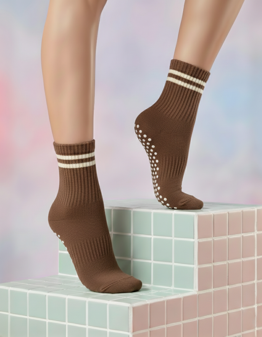 Espresso Grip Socks